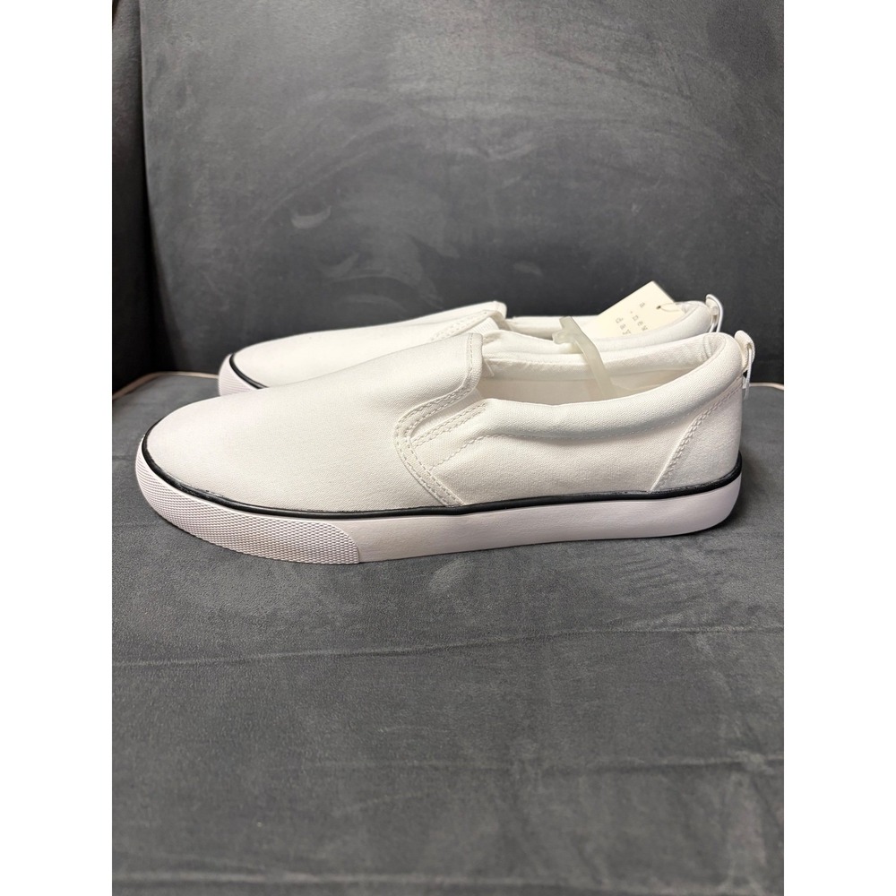 A New Day Womens Millie White Canvas Slip On Sneakers Shoes Size 9 New with Tags